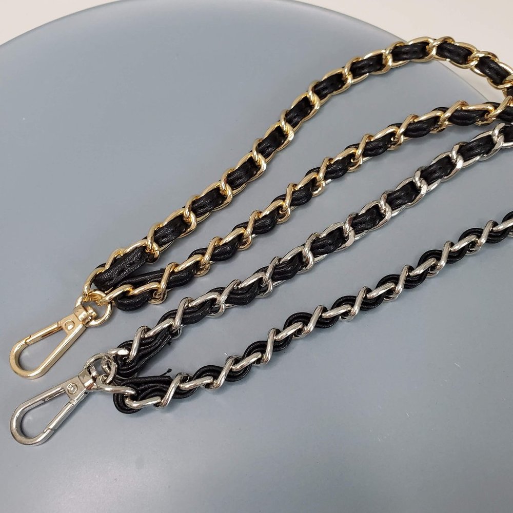 NEW Genuine Leather and chain Wristlet strap